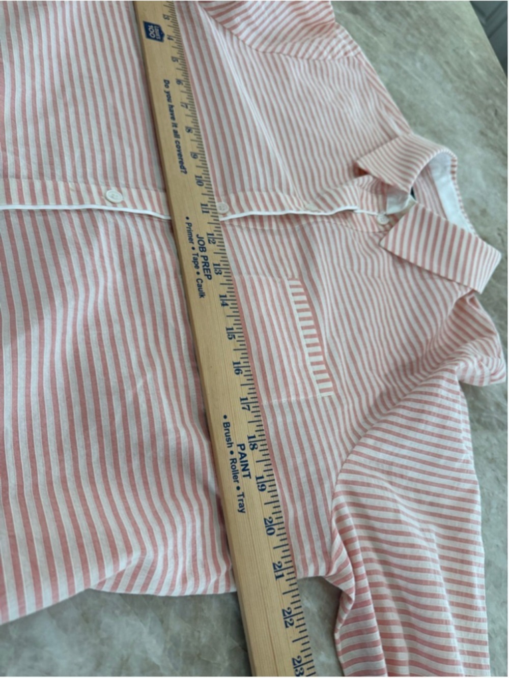LAFAYETTE 148 Orange White peach Striped Button Down Shirt L, rolled sleeves, - Picture 6 of 9